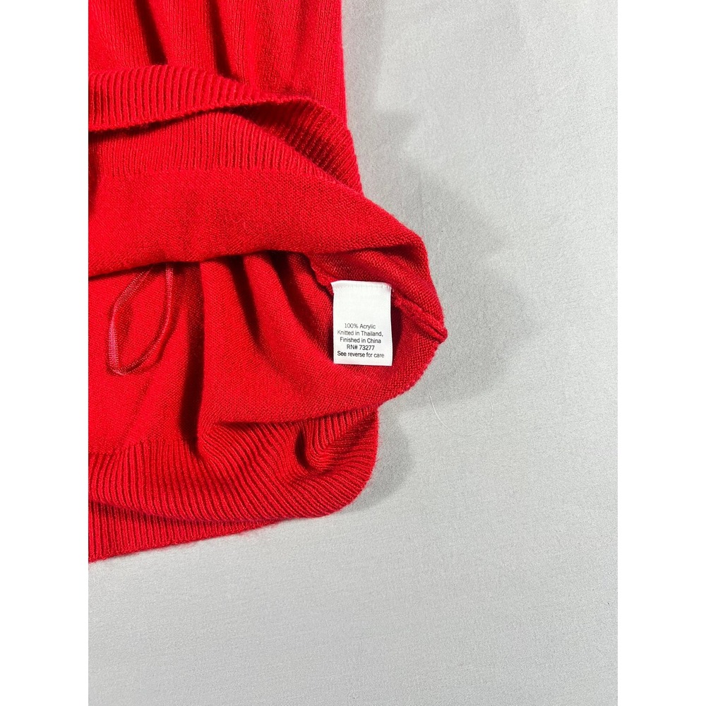 Croft & Barrow Womens Red V-Neck Button Front Long Sleeve Knit Cardigan Size S - Picture 8 of 11
